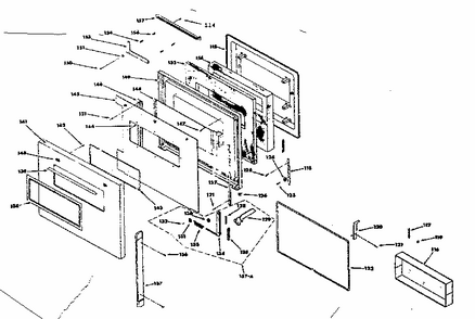 Porcelain Door Section Diagram and Parts List for 8504237080  Kenmore Range