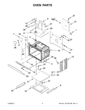 03 - OVEN PARTS Diagram and Parts List for WOC97ES0ES03  Whirlpool Microwave Oven Combo