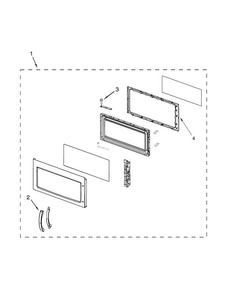 Door Parts Diagram and Parts List for UMV1160CB2  Whirlpool Microwave