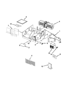 Air Flow Parts Diagram and Parts List for WMH1164XWS6  Whirlpool Microwave