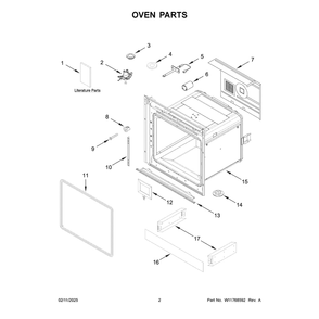 Oven Parts Diagram and Parts List for KODC504PPS02  KitchenAid Wall Oven