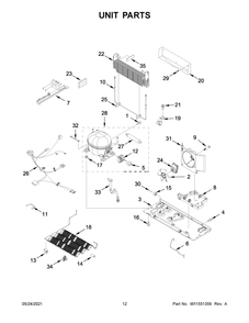 Unit Parts Diagram and Parts List for WRFA35SWHZ07  Whirlpool Refrigerator