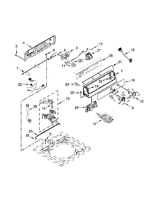 Controls And Water Inlet Parts Diagram and Parts List for XCAE2763CQ0  Whirlpool Washer