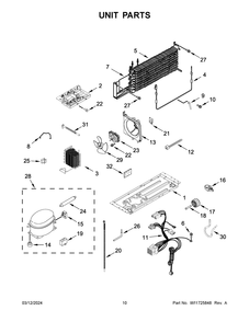 Unit Parts Diagram and Parts List for WRT549SZDM06  Whirlpool Refrigerator