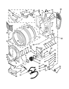 Bulkhead Parts Diagram and Parts List for WGD97HEDBD0  Whirlpool Dryer