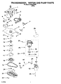 TRANSMISSION, MOTOR AND PUMP PARTS Diagram and Parts List for CAWC529PQ1  Crosley Washer