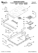 COOKTOP PARTS, OPTIONAL PARTS Diagram and Parts List for GJC3655RS04  Whirlpool Cooktop
