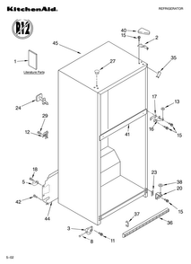 Cabinet/literature Diagram and Parts List for KTRA19ELBL01  KitchenAid Refrigerator