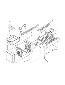 Ice Maker Parts Diagram and Parts List for WRF540CWBW01  Whirlpool Refrigerator