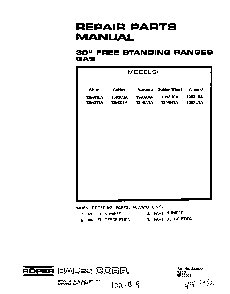 Cover Page-text Only Diagram and Parts List for 1393*0A  Roper Range