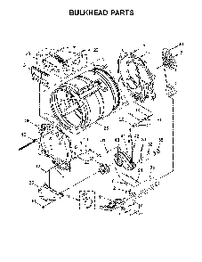 Bulkhead parts Diagram and Parts List for 110C68132413  Kenmore Dryer