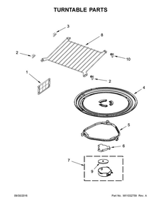 Turntable Parts Diagram and Parts List for WMH73521CS4  Whirlpool Microwave