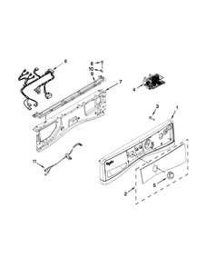 Control Panel Parts Diagram and Parts List for WFW86HEBC1  Whirlpool Washer