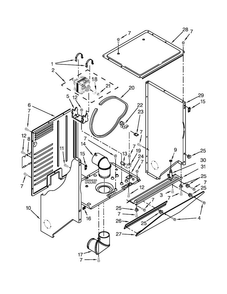 Dryer Cabinet And Motor Parts Diagram and Parts List for 11081422510  Kenmore Washer Dryer Combo