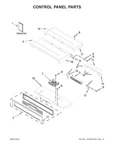 Part Location Diagram of W10916757 Whirlpool Touchpad Switch