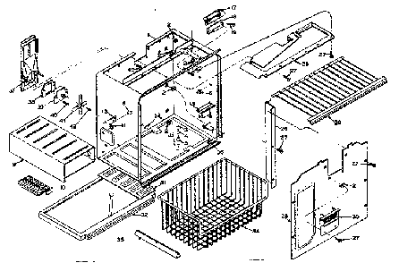 Freezer Section Parts Diagram and Parts List for 106S14FL1  Kenmore Refrigerator