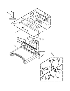 Top And Console Parts Diagram and Parts List for 11078103310  Kenmore Dryer