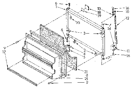 Freezer Door Diagram and Parts List for ET18JKYSG01  Whirlpool Refrigerator