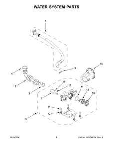 05 - Water System Parts Diagram and Parts List for WFW6720RW0  Whirlpool Washer