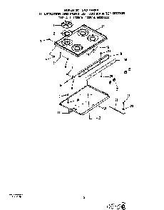 Main Top Diagram and Parts List for 1335*0A  Roper Range