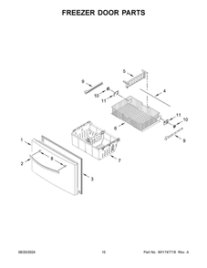 06 - Freezer Door Parts Diagram and Parts List for WRFF3436RZ00  Whirlpool Refrigerator