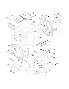 Bulkhead Parts Diagram and Parts List for 11069133413  Kenmore Dryer