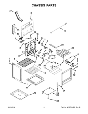 04 - CHASSIS PARTS Diagram and Parts List for YMER8700DB1  Whirlpool Range