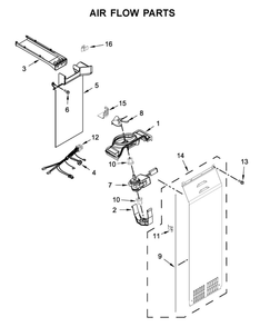 Air Flow Parts Diagram and Parts List for WRS970CIHZ00  Whirlpool Refrigerator