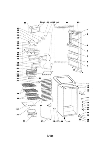 Refrigerator Diagram and Parts List for 46162302010  Kenmore Refrigerator