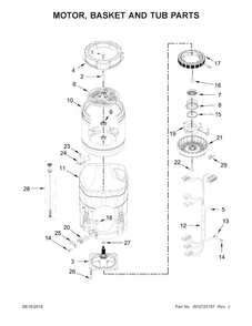 Motor, Basket And Tub Parts Diagram and Parts List for WTW8500DC0  Whirlpool Washer