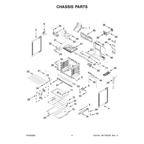 Chassis Parts Diagram and Parts List for WSGS5030SW0  Whirlpool Range