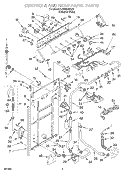 CONTROLS AND REAR PANEL Diagram and Parts List for LSW9245EQ2  Whirlpool Washer