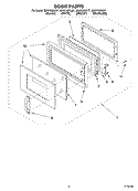 DOOR PARTS Diagram and Parts List for MH6150XLB1  Whirlpool Microwave