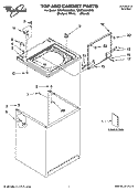 TOP AND CABINET PARTS Diagram and Parts List for 7MWT96500SQ0  Whirlpool Washer