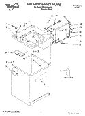 TOP AND CABINET PARTS Diagram and Parts List for 7MLSQ8000JQ5  Whirlpool Washer