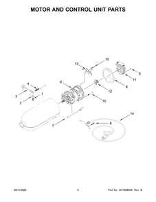 04 - Motor And Control Unit Parts Diagram and Parts List for KSM97PT5  Whirlpool Mixer