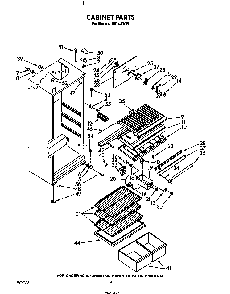 Cabinet Diagram and Parts List for 8614*0B  Roper Refrigerator