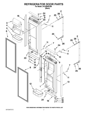 04 - REFRIGERATOR DOOR PARTS Diagram and Parts List for JFC2089WTB5  Whirlpool Refrigerator