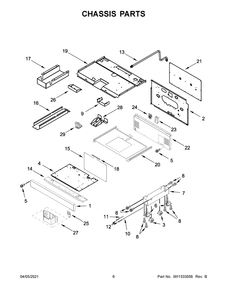 Chassis Parts Diagram and Parts List for KFGC506JYP02  Whirlpool Range