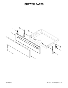 Drawer Parts Diagram and Parts List for WFG530S0ES1  Whirlpool Range