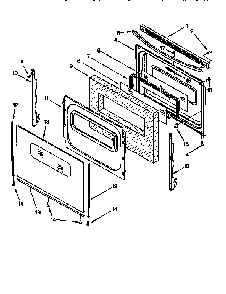 Door Diagram and Parts List for SF360PEENO  Whirlpool Range