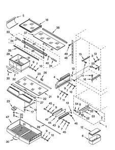 Refrigerator Shelf Diagram and Parts List for KBLP36FKS01  KitchenAid Refrigerator