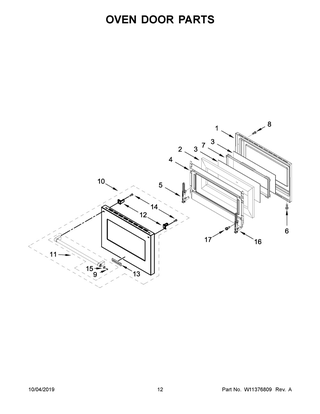 Part Location Diagram of W11380863 Whirlpool HNDLE-DOOR