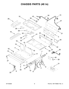 04 - Chassis Parts (48 In) Diagram and Parts List for KFGC558JIB07  Whirlpool Range