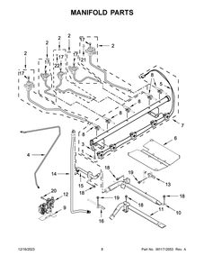 Manifold Parts Diagram and Parts List for WFG775H0HZ6  Whirlpool Range