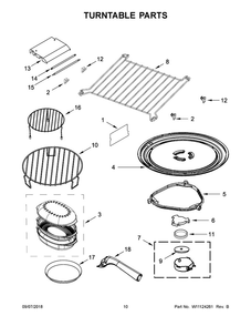 Turntable Parts Diagram and Parts List for KMHP519ESS2  KitchenAid Microwave