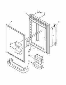 Refrigerator Door Parts Diagram and Parts List for 59669353010  Kenmore Refrigerator