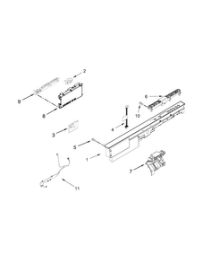 Control Panel And Latch Parts Diagram and Parts List for WDT920SADH1  Whirlpool Dishwasher