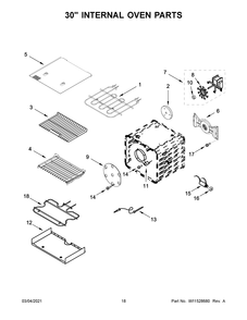 30 Inch Internal Oven Parts Diagram and Parts List for KFDC558JIB01  Whirlpool Range