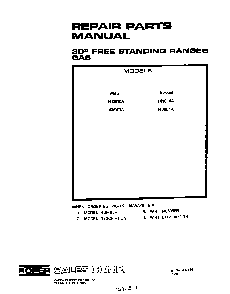 Cover Page-text Only Diagram and Parts List for 1436*1A  Roper Range